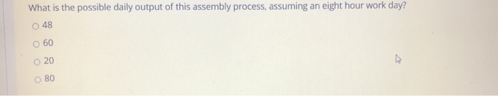 An assembly process is depicted below: B