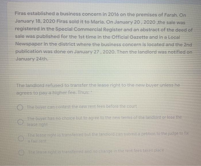 business law Firas established a business concern