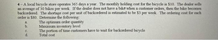 show work please 4 - A local bicycle store