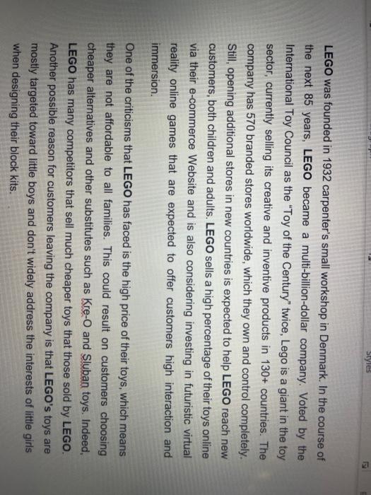 Styles LEGO was founded in 1932 carpenter's small