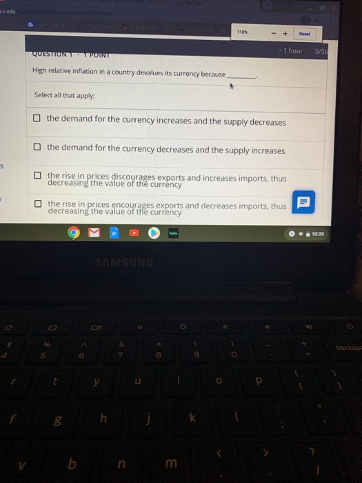 cs.edu 6 1105 Reset - 1 hour QUESTION POINT 0/50