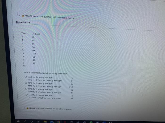 Moving to another question will save this