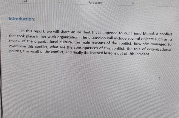 1.how the conflict was managed In the situation