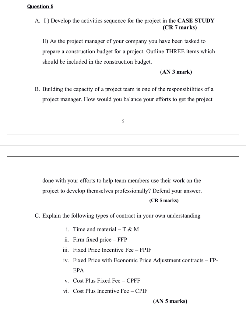 please answers all please. Question 5 A. I)