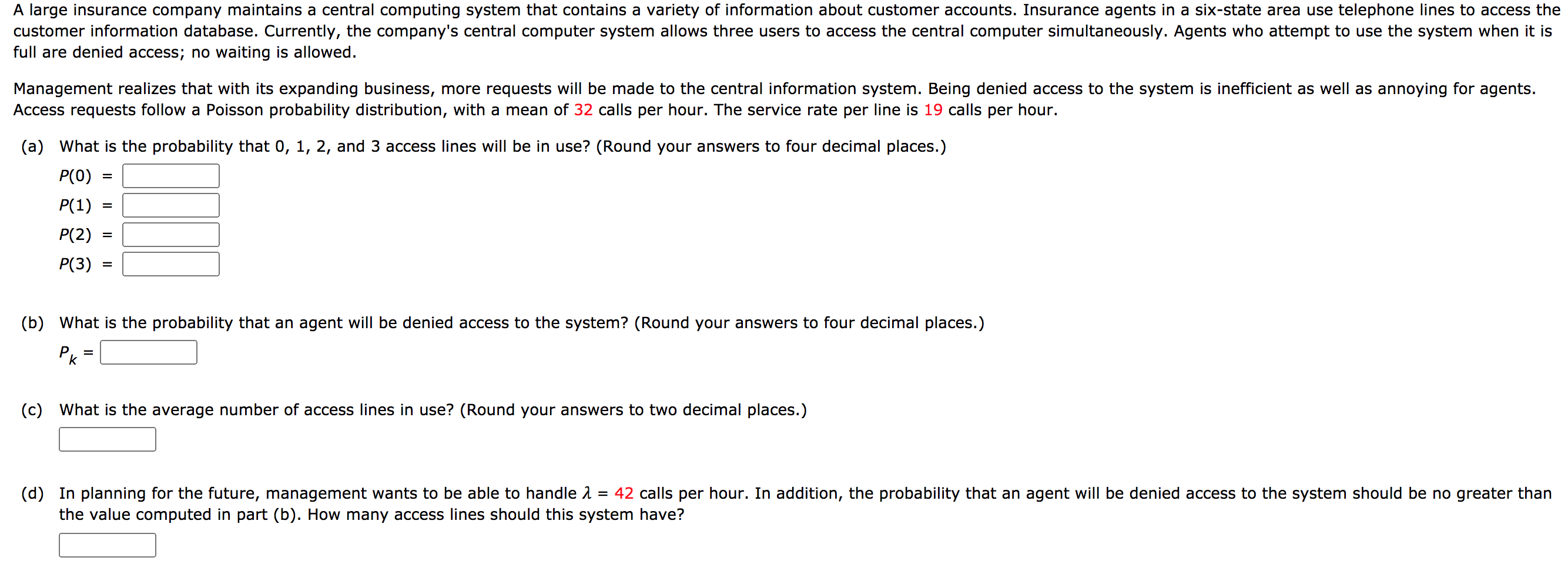 A large insurance company maintains a central