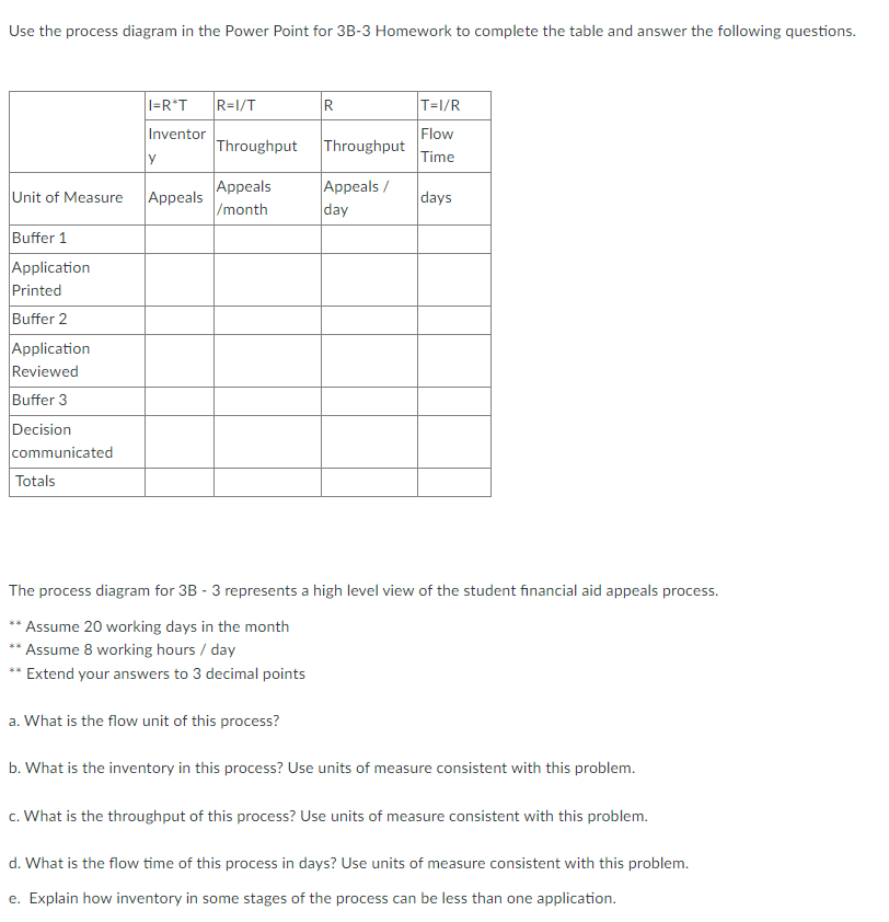 d 3B-3: Homework Diagram Use the process diagram