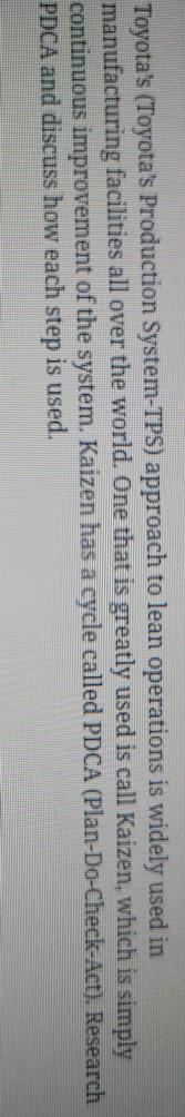 Toyota's (Toyota's Production System-TPS)