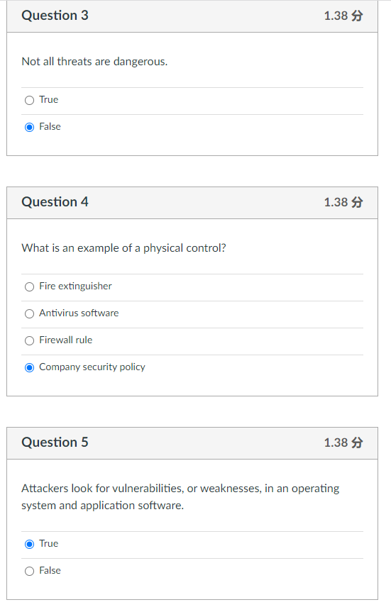 Not all threats are dangerous. True False