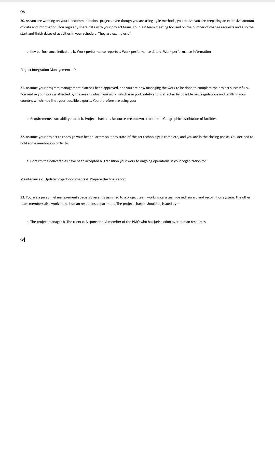 please provide answers to all parts with