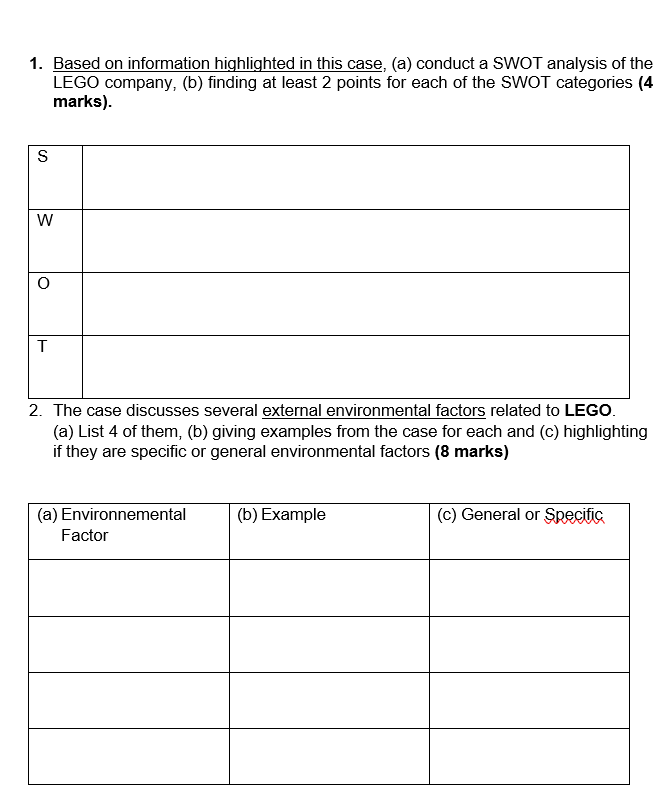 Question 2: Please read the following case study