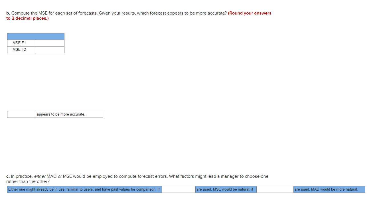 Problem 3-21 (Static) Two different forecasting