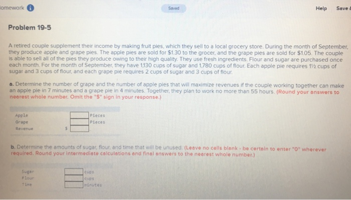 lomework Help Save Problem 19-5 A retired couple