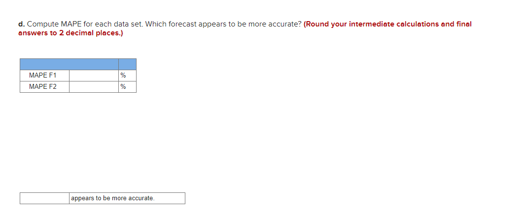 Problem 3-21 (Static) Two different forecasting