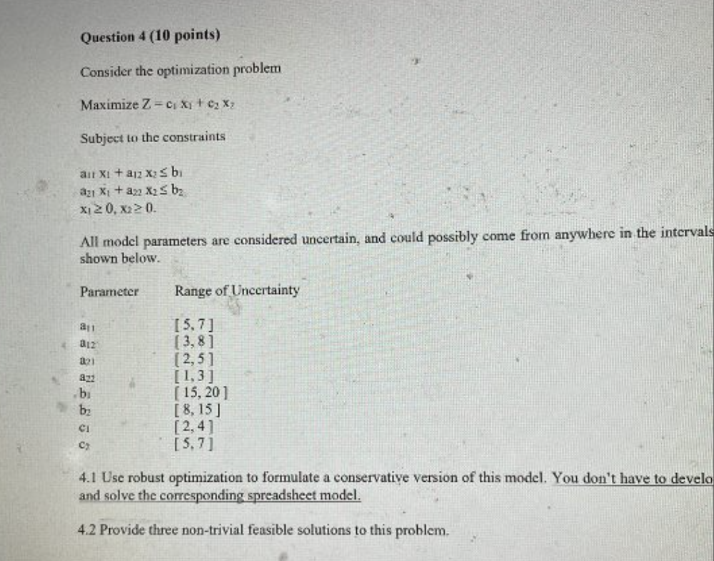 Please solve 4.1 and 4.2 and use robust