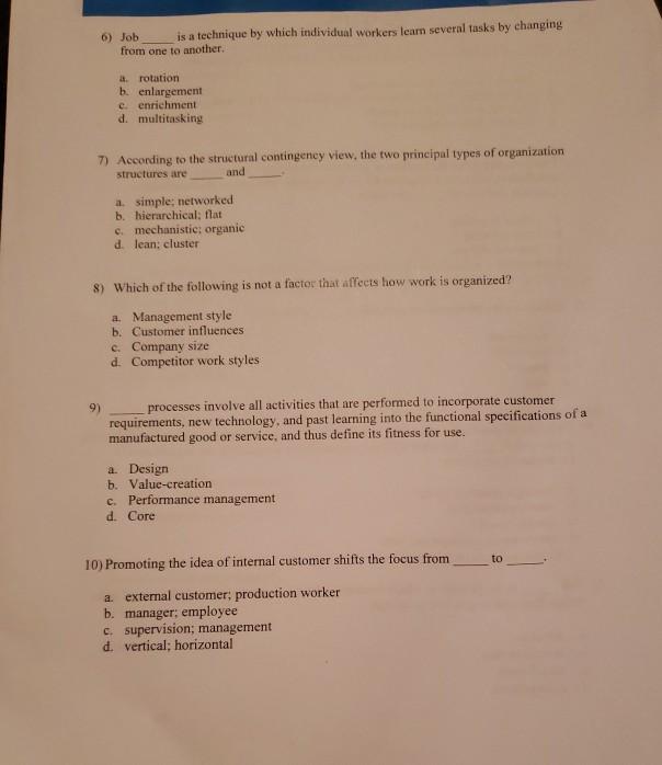 please help 6) Job is a technique by which