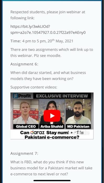 Respected students, please join webinar at