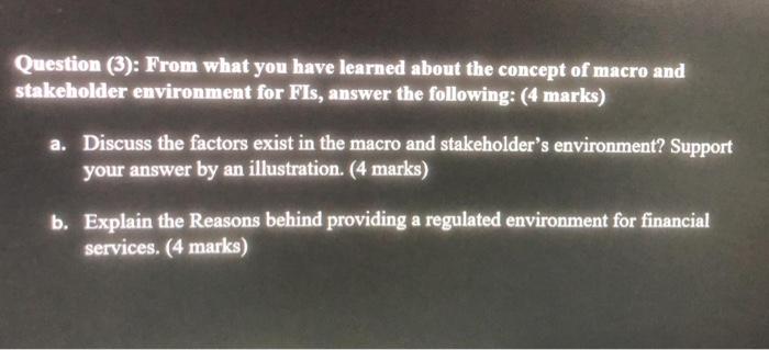 Question (1): Based on what you have learned