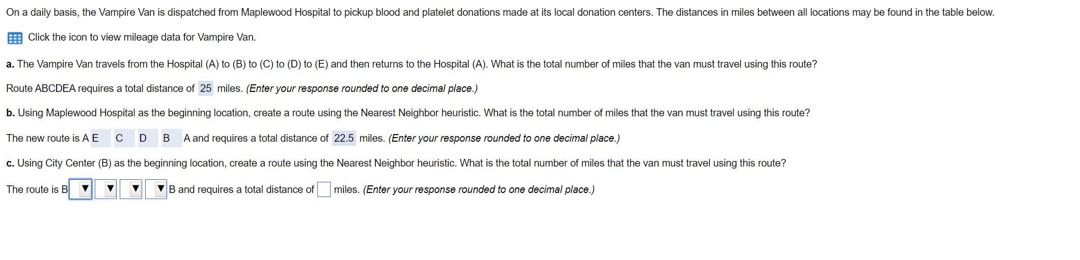 Click the icon to view mileage data for Vampire