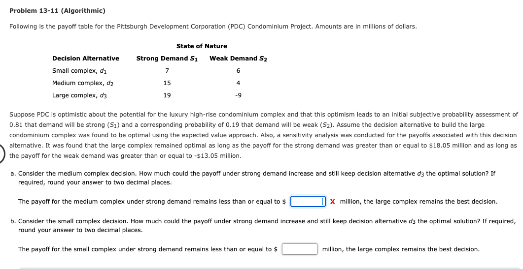 Problem 13-11 (Algorithmic) Following is the