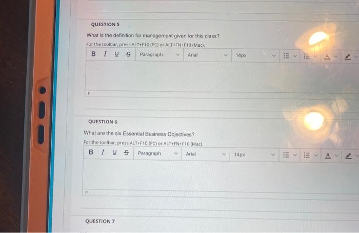 needing help with these 2 problems! management