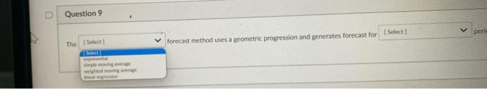 10. Frank has decided to use a weighted moving
