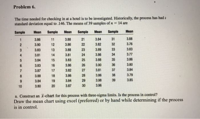 Problem 6. The time needed for checking in at a