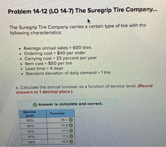 i just need part b please Problem 14-12 (LO 14-7)