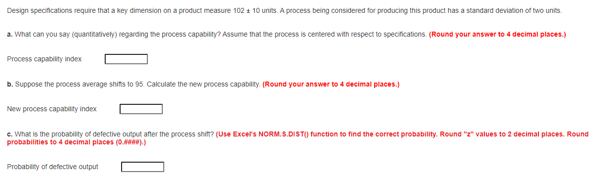 Design specifications require that a key