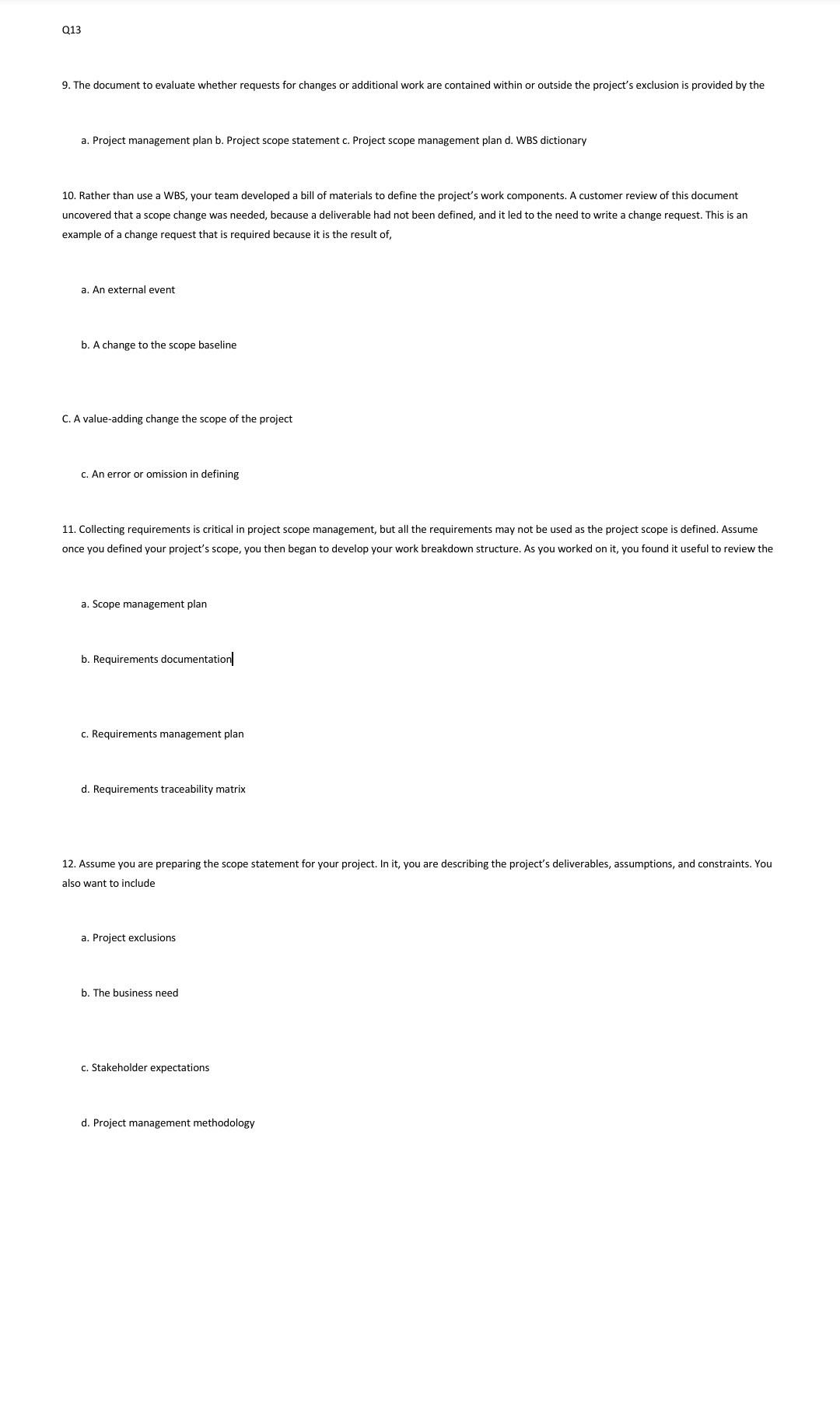 explanation for each part is important Q13 9. The