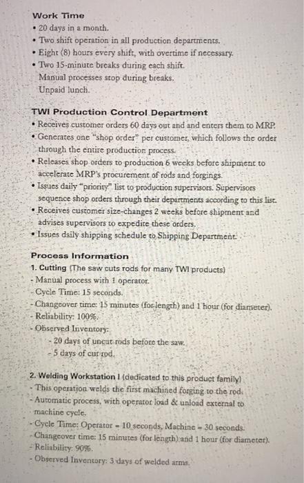 make VSM Value Steam Mapping Data Set TWI