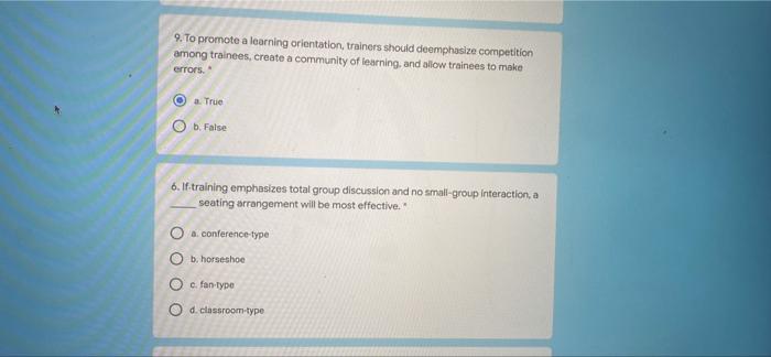 9. To promote a learning orientation, trainers