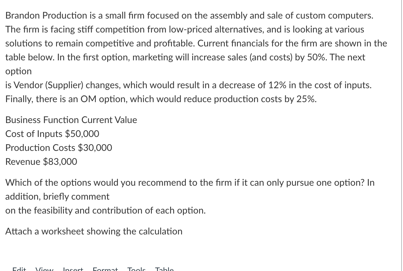 Brandon Production is a small firm focused on the