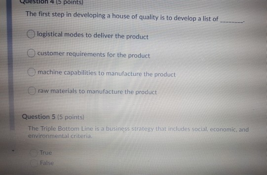 Question 4 15 points) The first step in