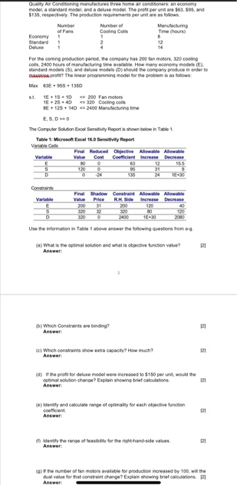 Quality Ar Conditioning manufactures three home