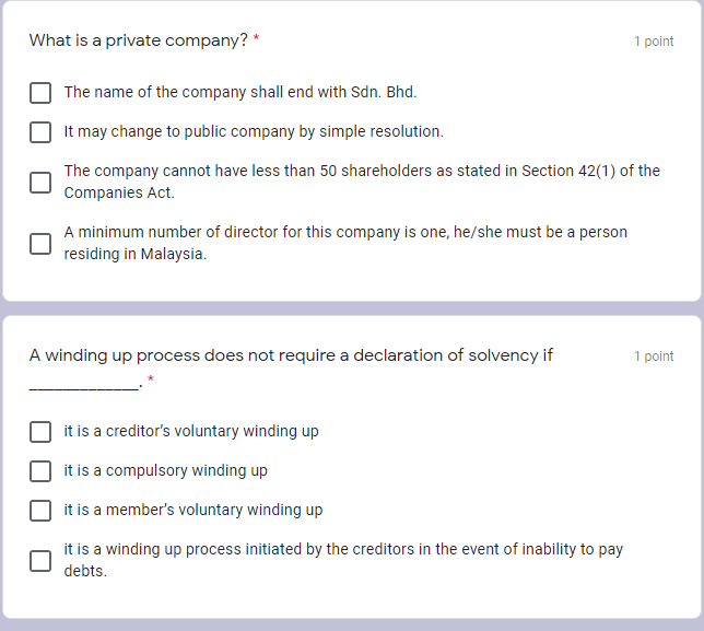 Sub: Malaysian business law Multiple choice