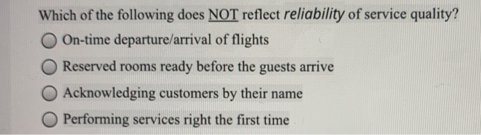 Which of the following does NOT reflect