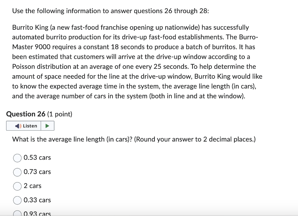 Use the following information to answer questions