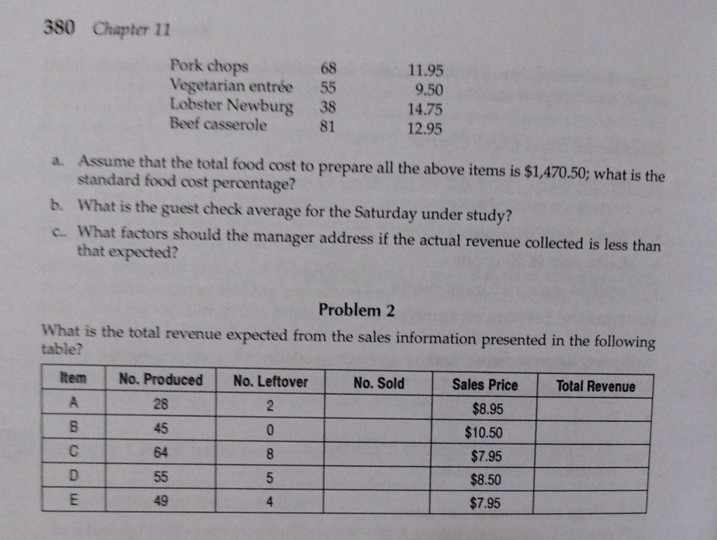 Do problem 1 a through c and problem 2 What is