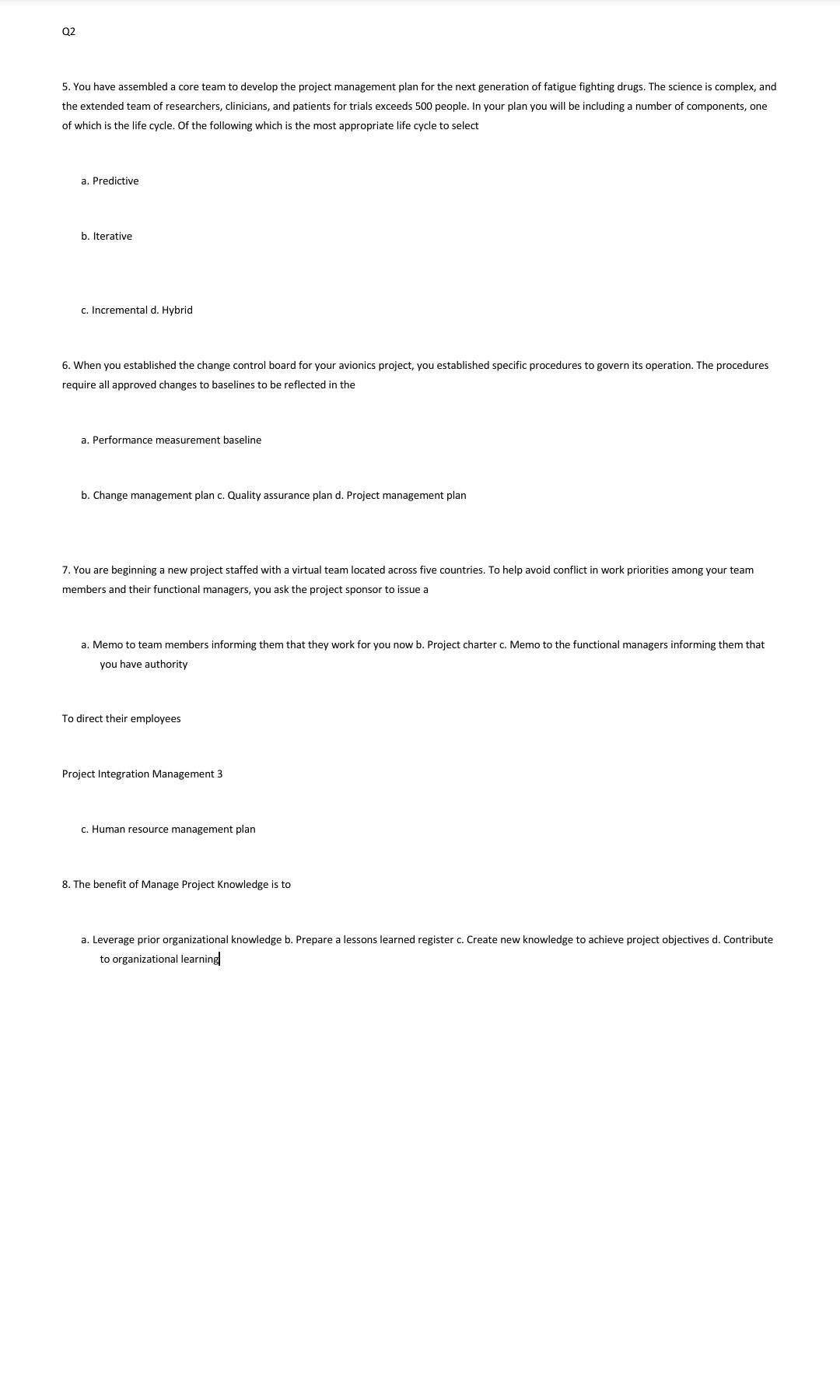 please provide answers to all parts with