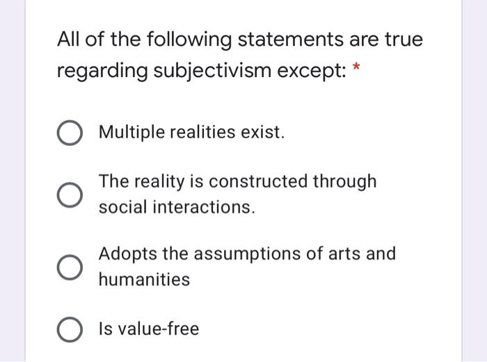 All of the following statements are true