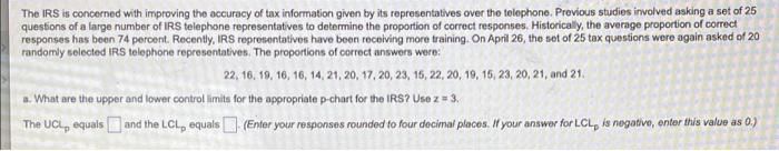 pls help :) The IRS is concerned with improving