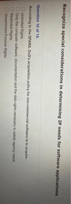 Recognize special considerations in determining