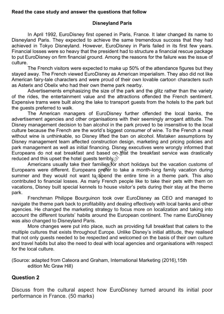 Read the case study and answer the questions that