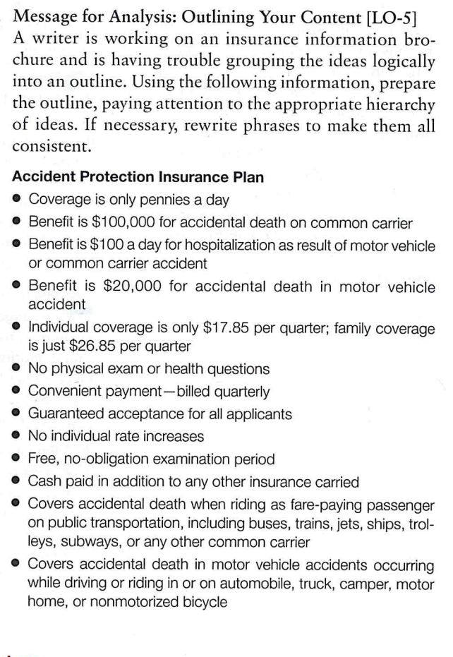 Message for Analysis: Outlining Your Content