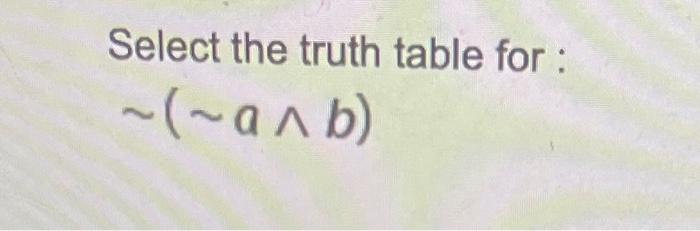 Select a truth table for: p p1-q Select the truth