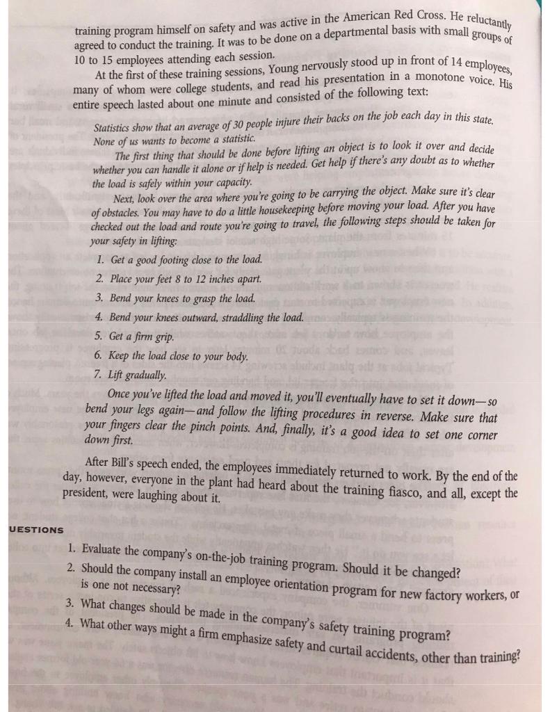 Please answer the case questions The Safety