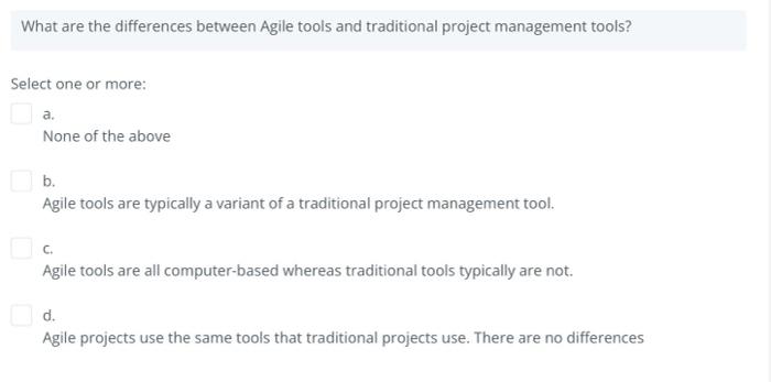 What are the differences between Agile tools and