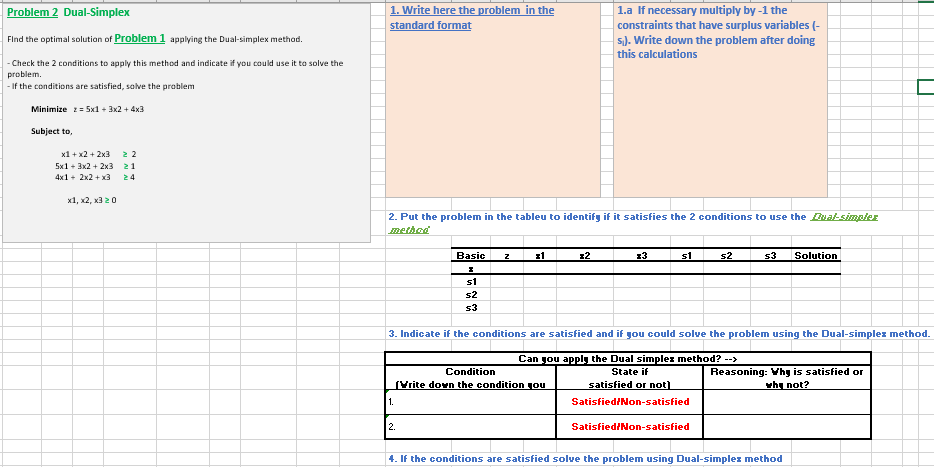 Problem 2 Dual-Simplex Find the optimal solution