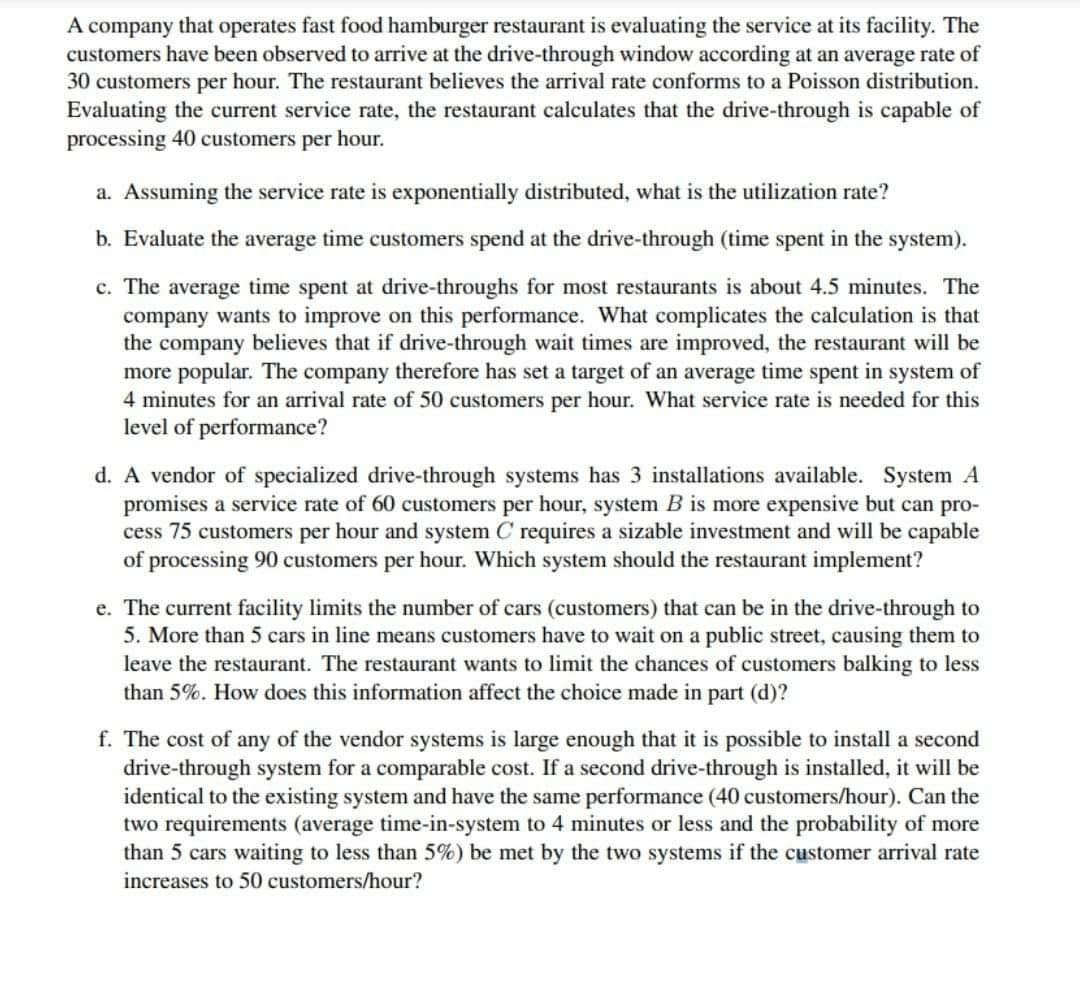 I need solutions for e. and f. please!! A company