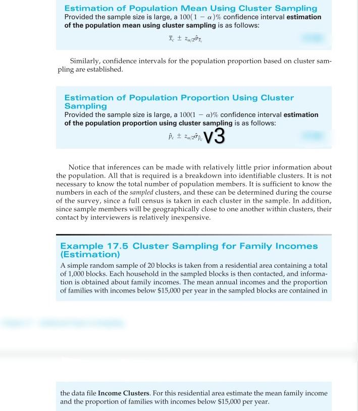 Estimation of Population Mean Using Cluster